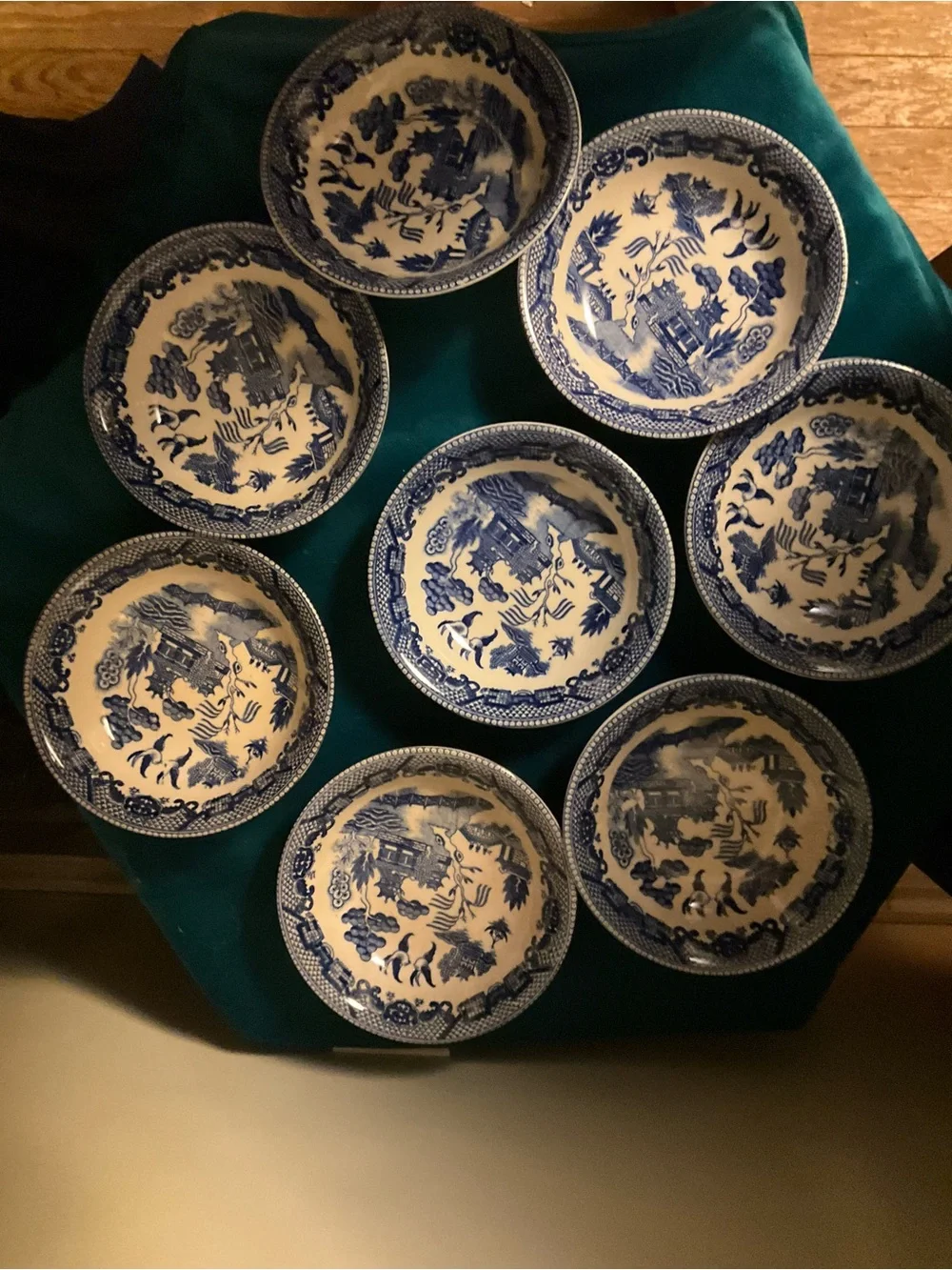Antique 1950s Blue Willow Ware - Set of 8